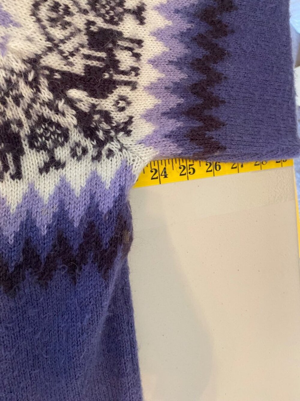 Alpaca Connection Purple Full-Zip Cardigan Sweater Llama Pattern Large - Picture 8 of 11